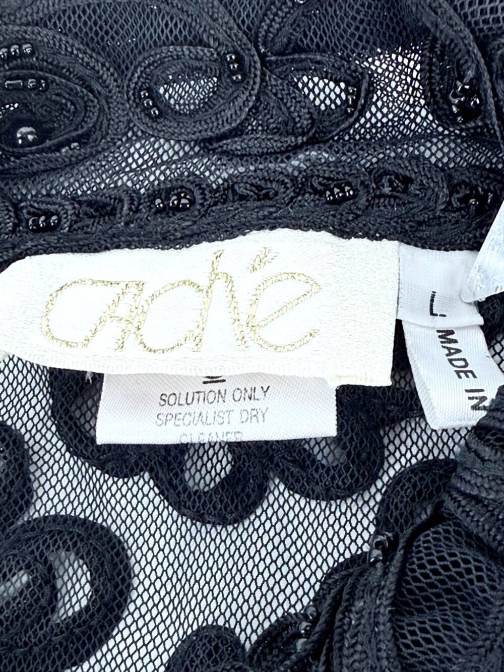 Cache Black Beaded Sheer Cropped Jacket - Picture 2 of 12